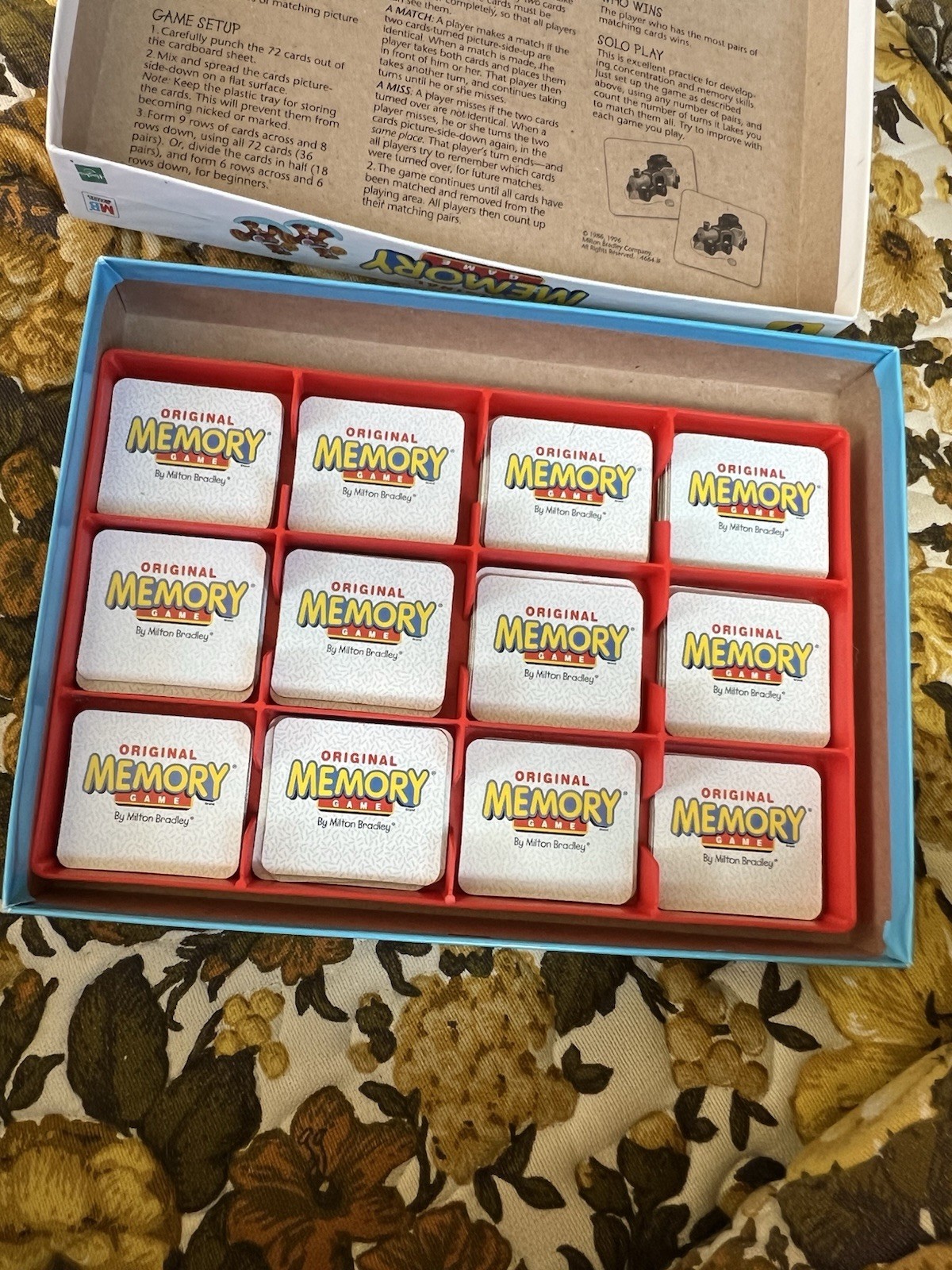 Vintage Original Memory Game by Milton Bradley 2001 Edition