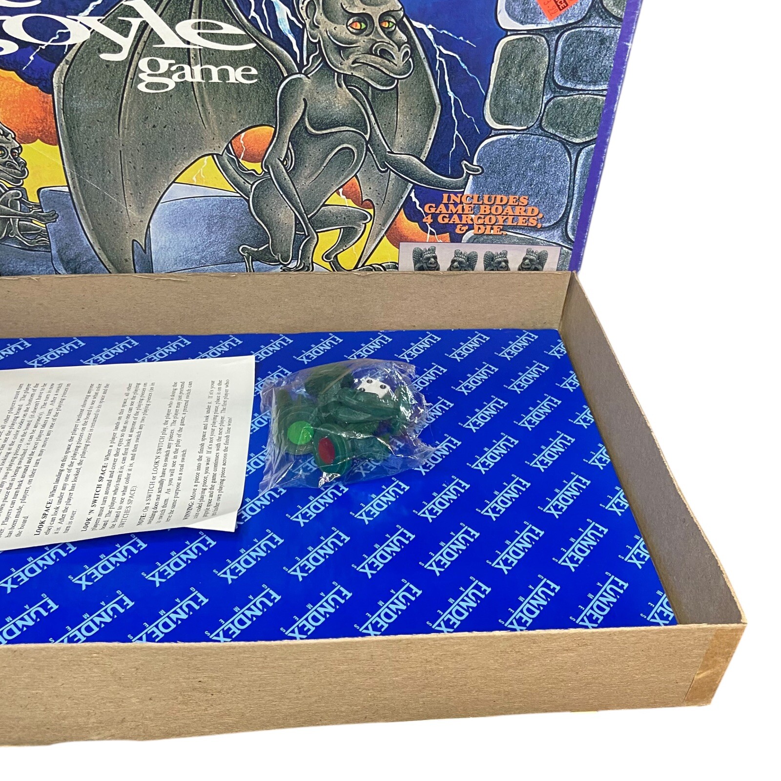 Vintage Guess the Gargoyle board game Fundex 1994 Open Box Spooky 100% COMPLETE!