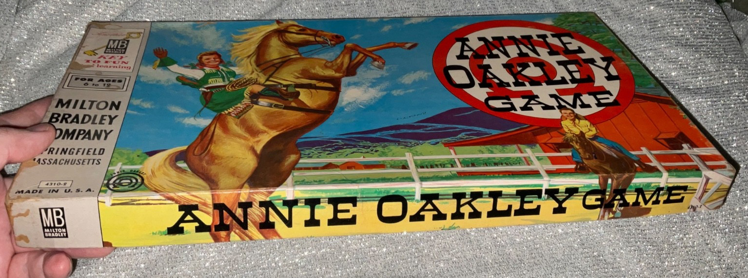 Vtg 4310-2 Annie Oakley Board Game Western Milton Bradley 100% Complete! See Pic