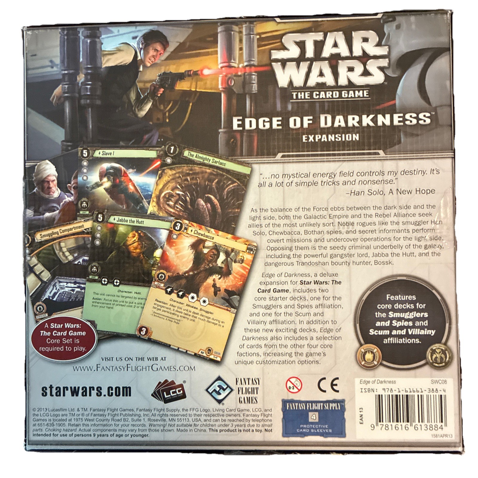 Star Wars The Card Game LCG Edge of Darkness Exp FG 2013 VG/EX