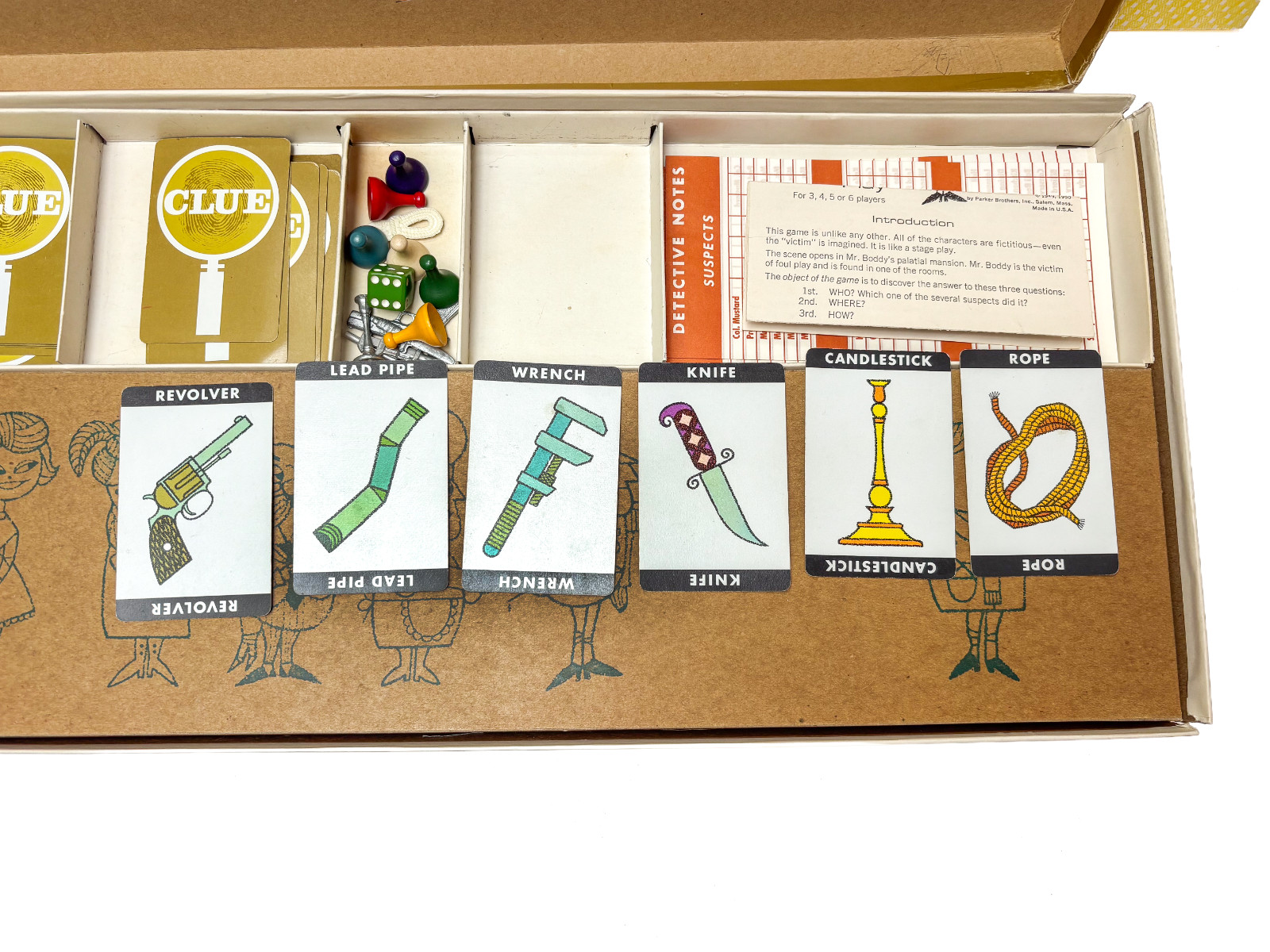 VINTAGE 1963 Parker Brothers Clue Board Game COMPLETE