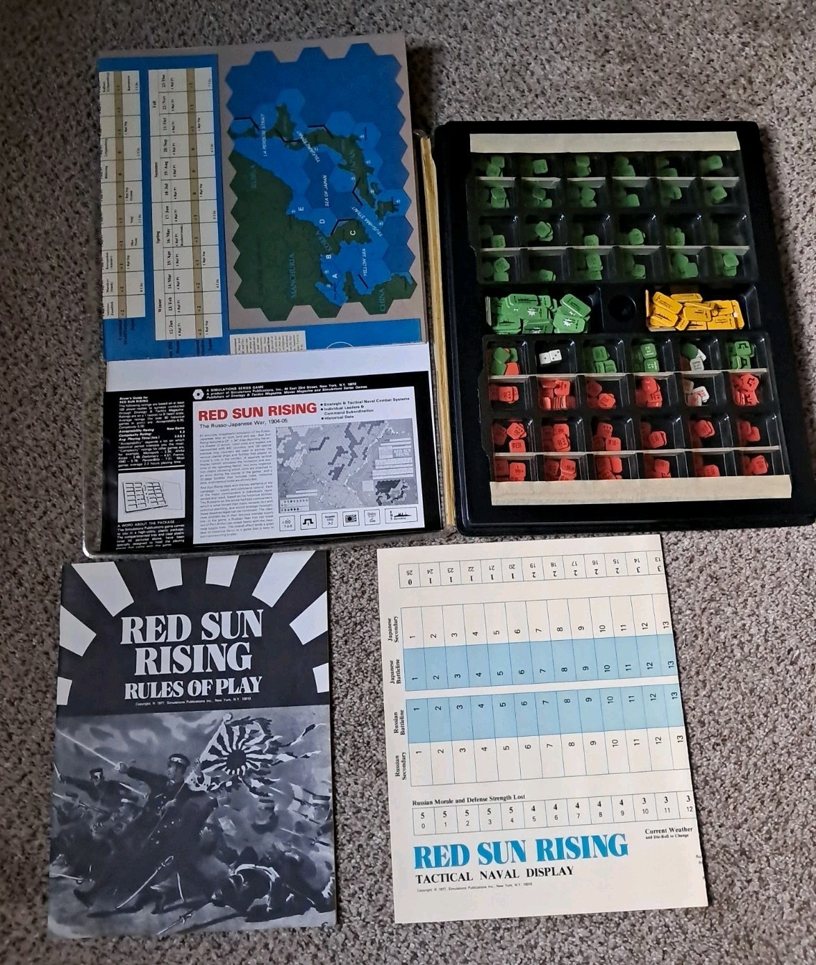 1977 SPI Red Sun Rising Vintage Board Game Russo-Japanese War Punched Complete T