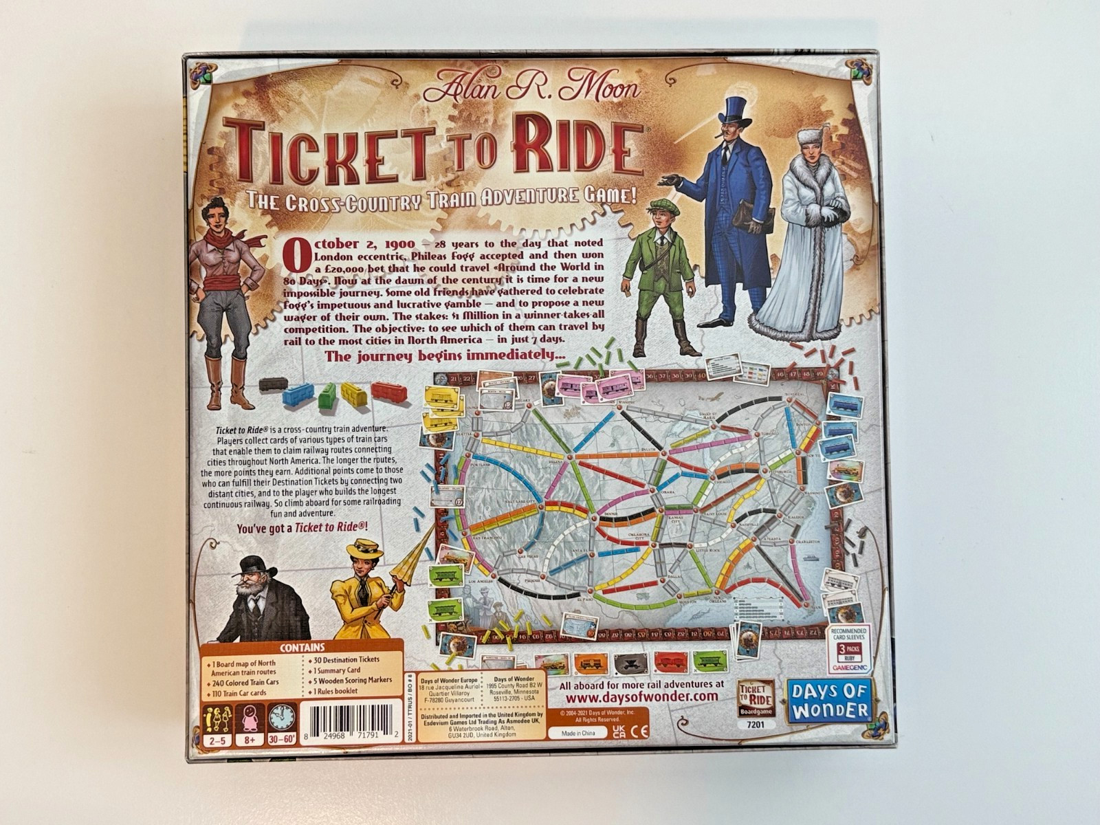 Days of Wonder Ticket To Ride by Alan R Moon COMPLETE Train Adventure Board Game