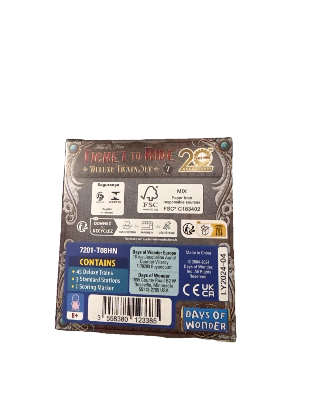New Ticket to Ride 20th Anniversary Deluxe Train Set silver single set promo