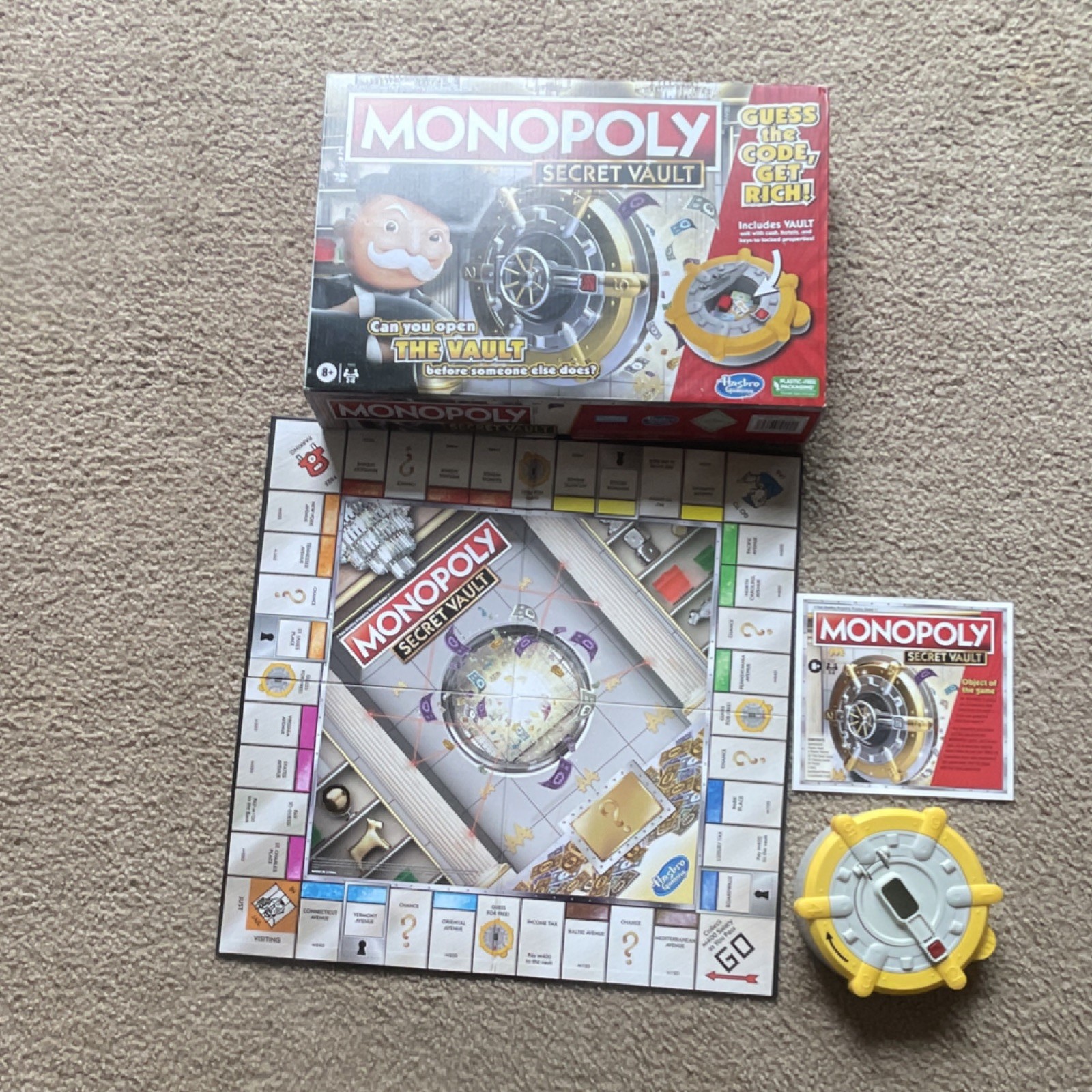 Hasbro Monopoly Secret Vault Complete Board Game, Tabletop, 2+ Players, 8+