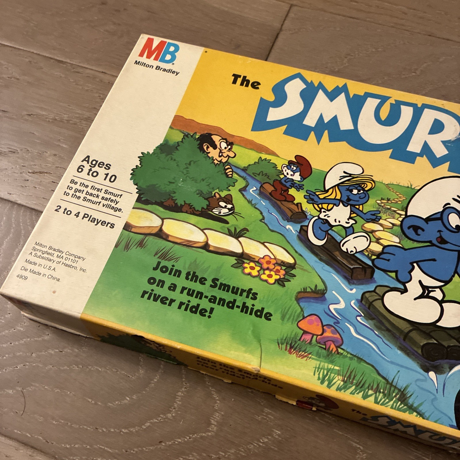 Vtg 1988 Milton Bradley The Smurf Game Board Game Complete Run & Ride River Ride
