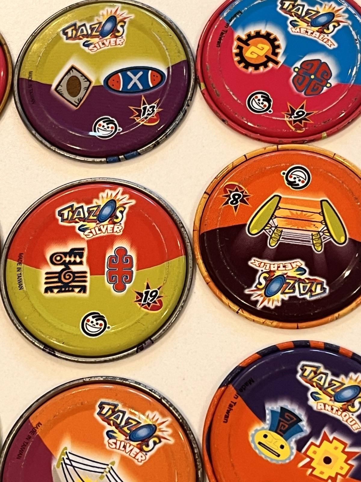 Lot 15 Vintage ¡MUCHA LUCHA! Metalix Tazos Metal Pogs Perro Kelvin Cabeza Rare