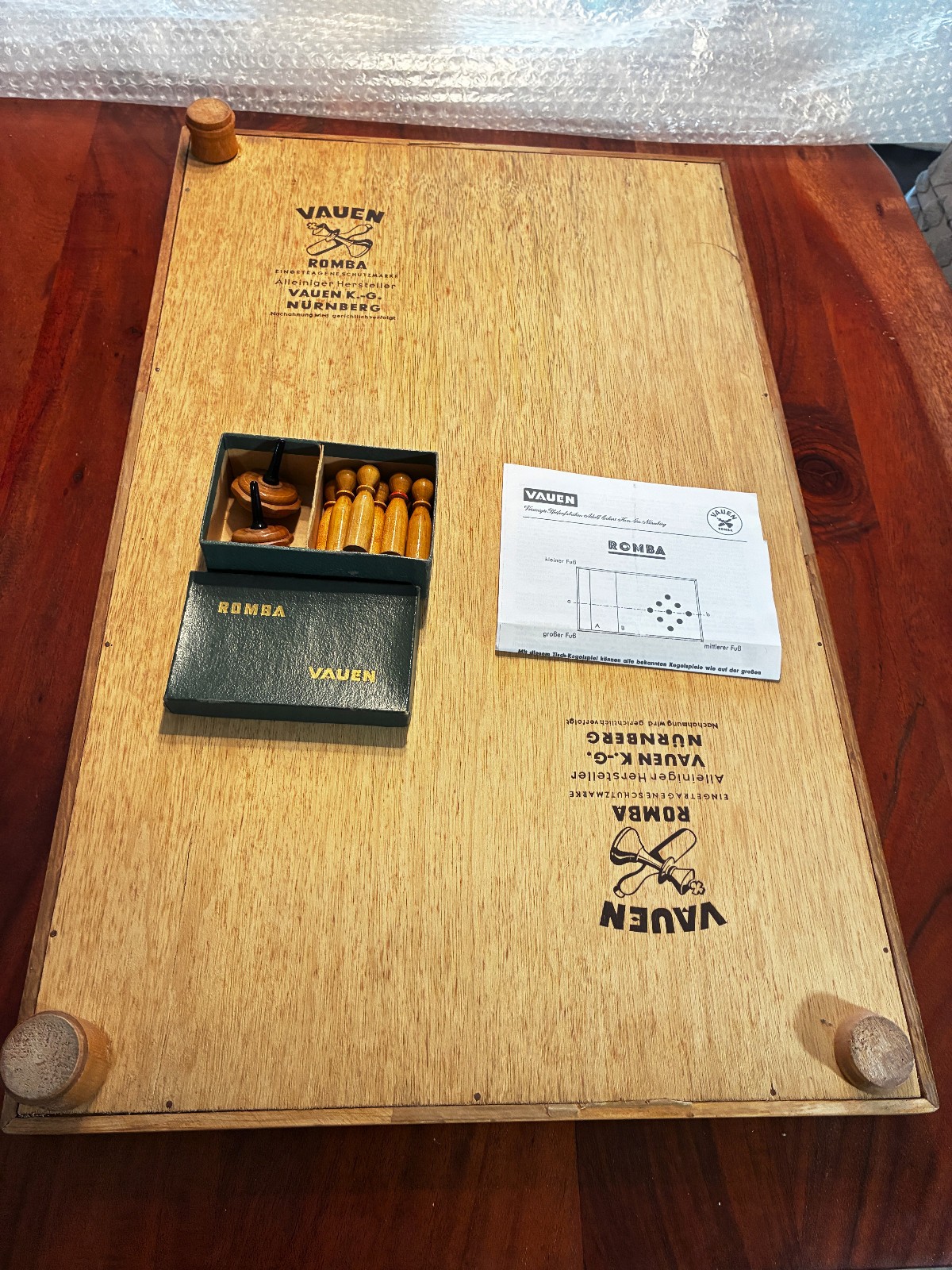 Romba bowling game table bowling game Vauen with instructions, from 1950 antique, like new 1