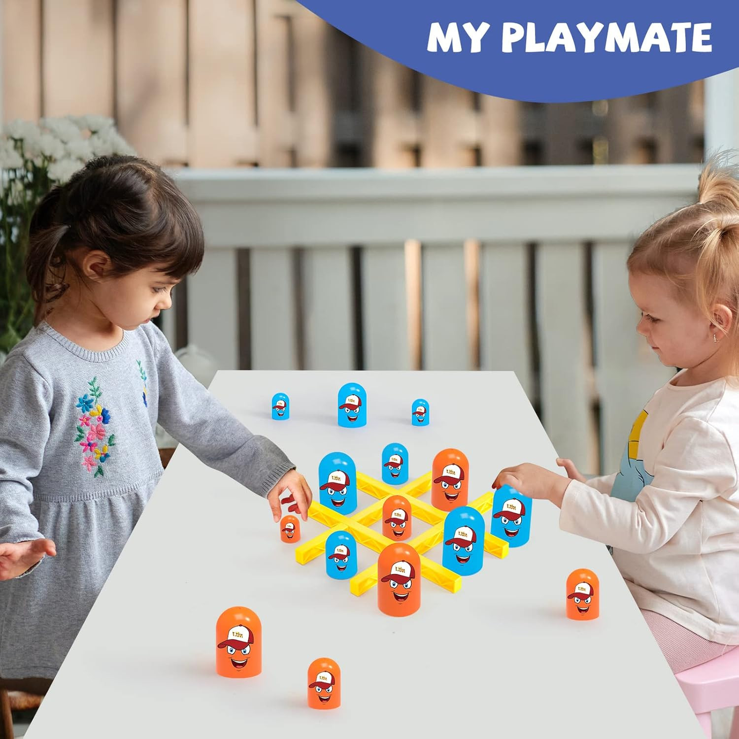 Upgraded Tic Tac Toe Strategy Board Game for Kids and Family,Head-To-Head Famil