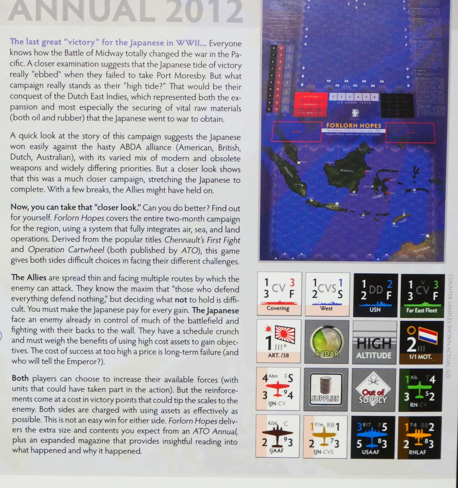 ATO Against the Odds Annual 2012, Forlorn Hopes Dutch East Indies 1942 Unpunched