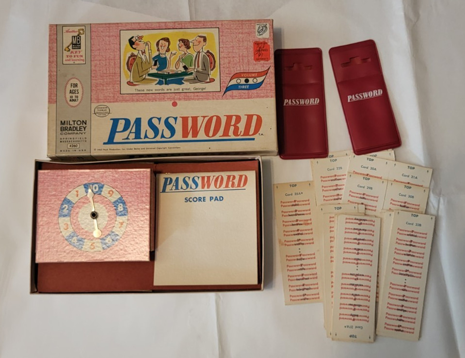 Vintage 1963 Milton Bradley Company PASSWORD Board Game Volume 3