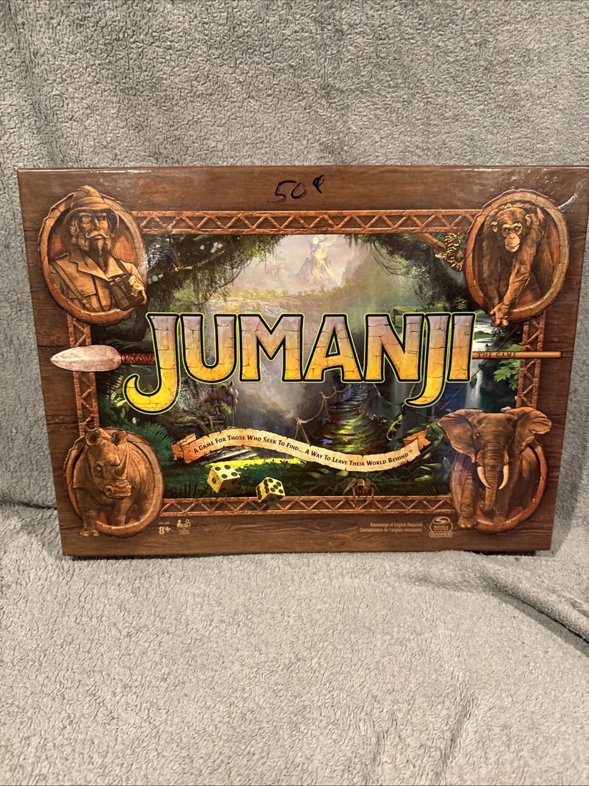Jumanji The Game Spin Master Board Game 2-4 Players Ages 8+ Cardboard 2021