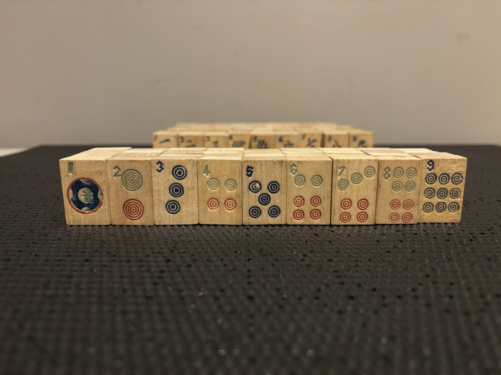 Vintage 1923 Parker Brothers Mah-Jongg 139 Wooden Celluloid Tiles 97% Complete
