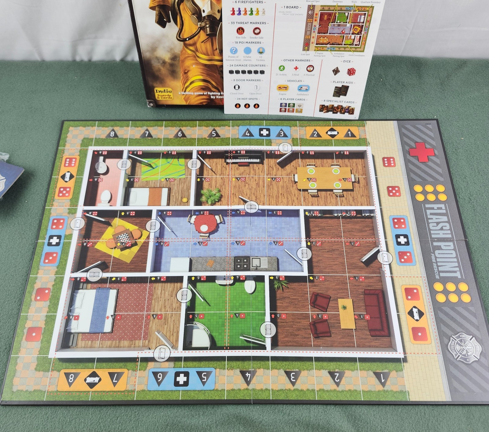 Flash Point Fire Rescue Board Game 2011 Indie Boards & Cards Complete Sealed