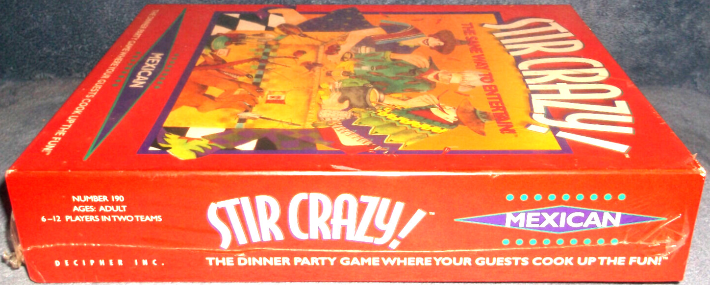 STIR CRAZY – THE SANE WAY TO ENTERTAIN – DINNER PARTY MEXICAN COOKING GAME – NEW