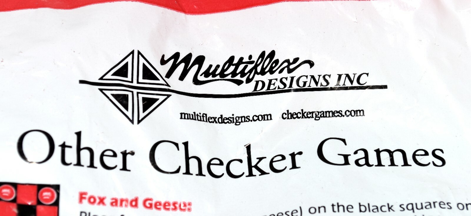 Jumbo Checkers Rug Game with 3″ Game Pieces by Multiflex Designs New Sealed Bag