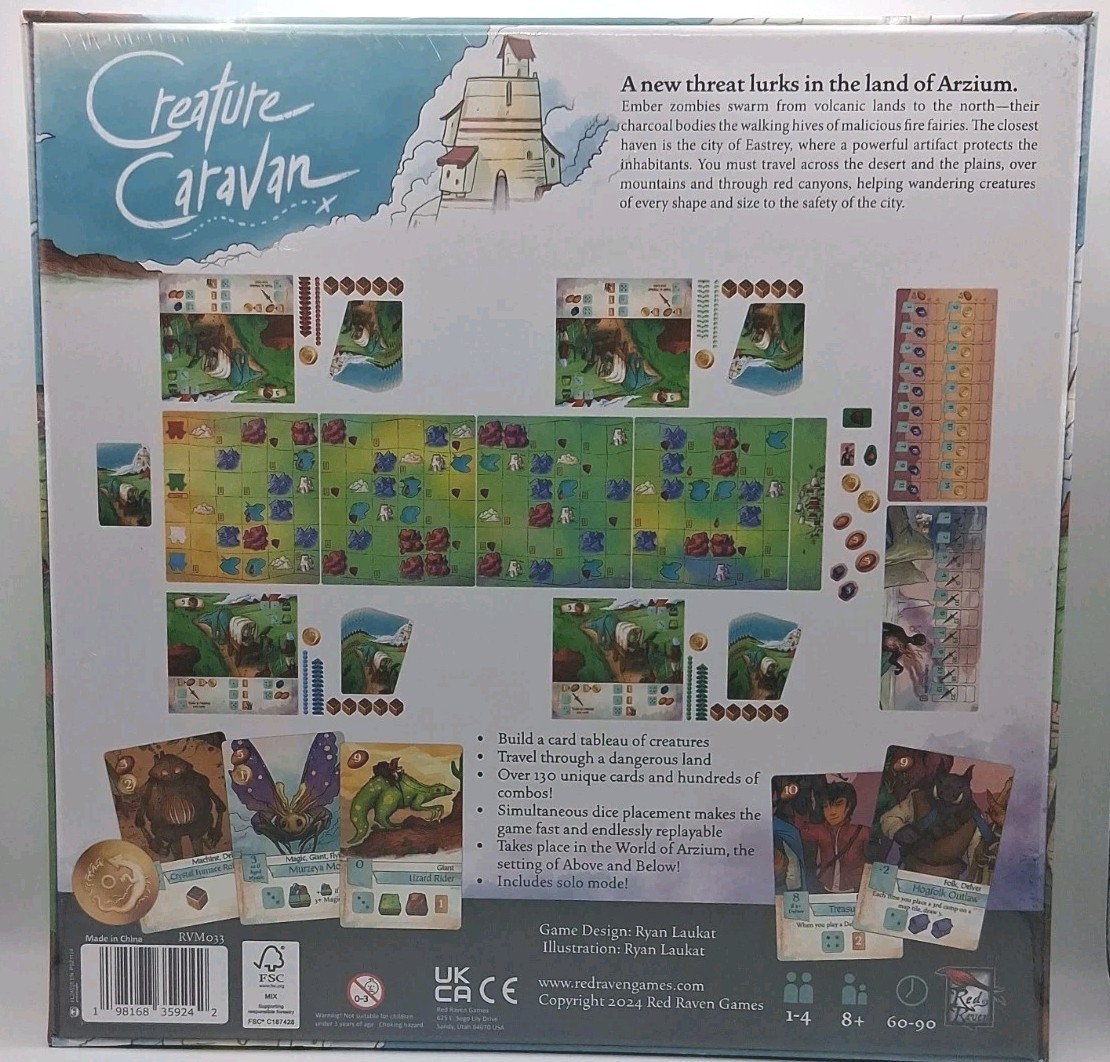 Creature Caravan Retail Board Game Red Raven Games New Sealed Fast Free Ship USA