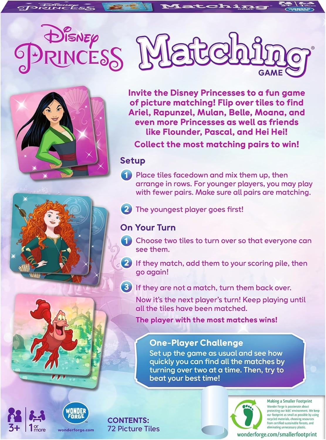 Wonder Forge Disney Princess Matching Game Memory