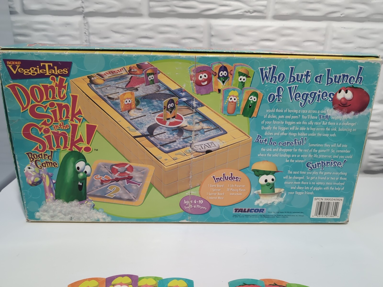 Vtg 1999 “Don’t Sink in the Sink!” VeggieTales Board Game COMPLETE Rare