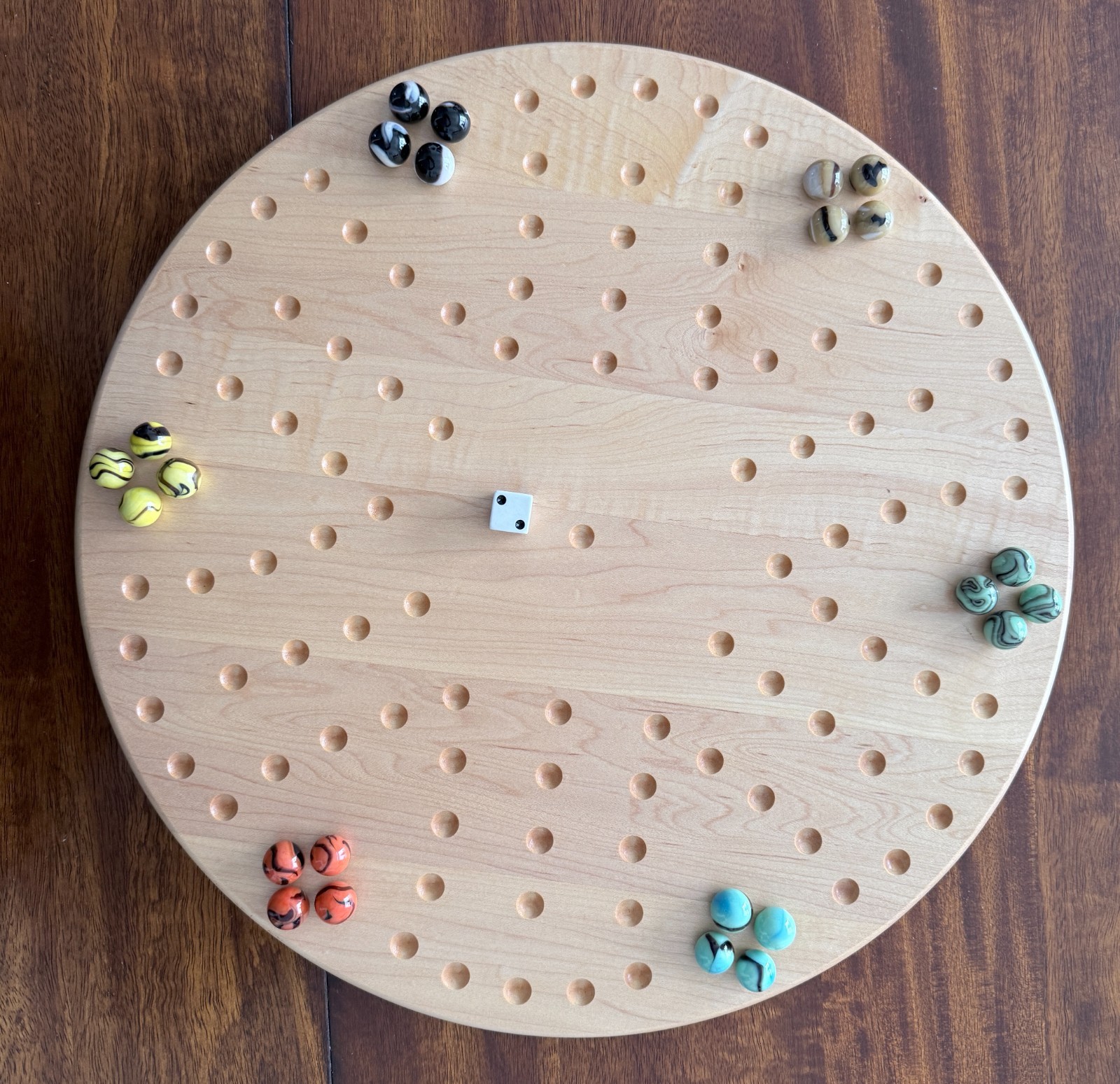 Maple Aggravation (Wahoo) Marble Board Game For 2-6 Players 16″ Dia – FREE SHIP