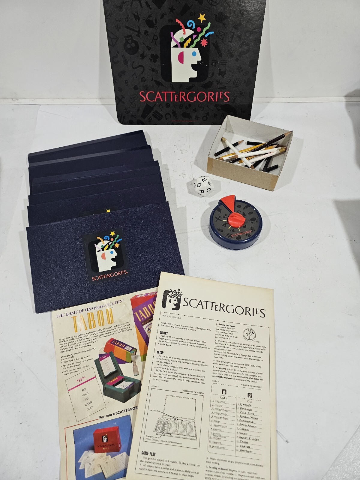 The Game Of Scattergories Parker Brothers Vintage Game