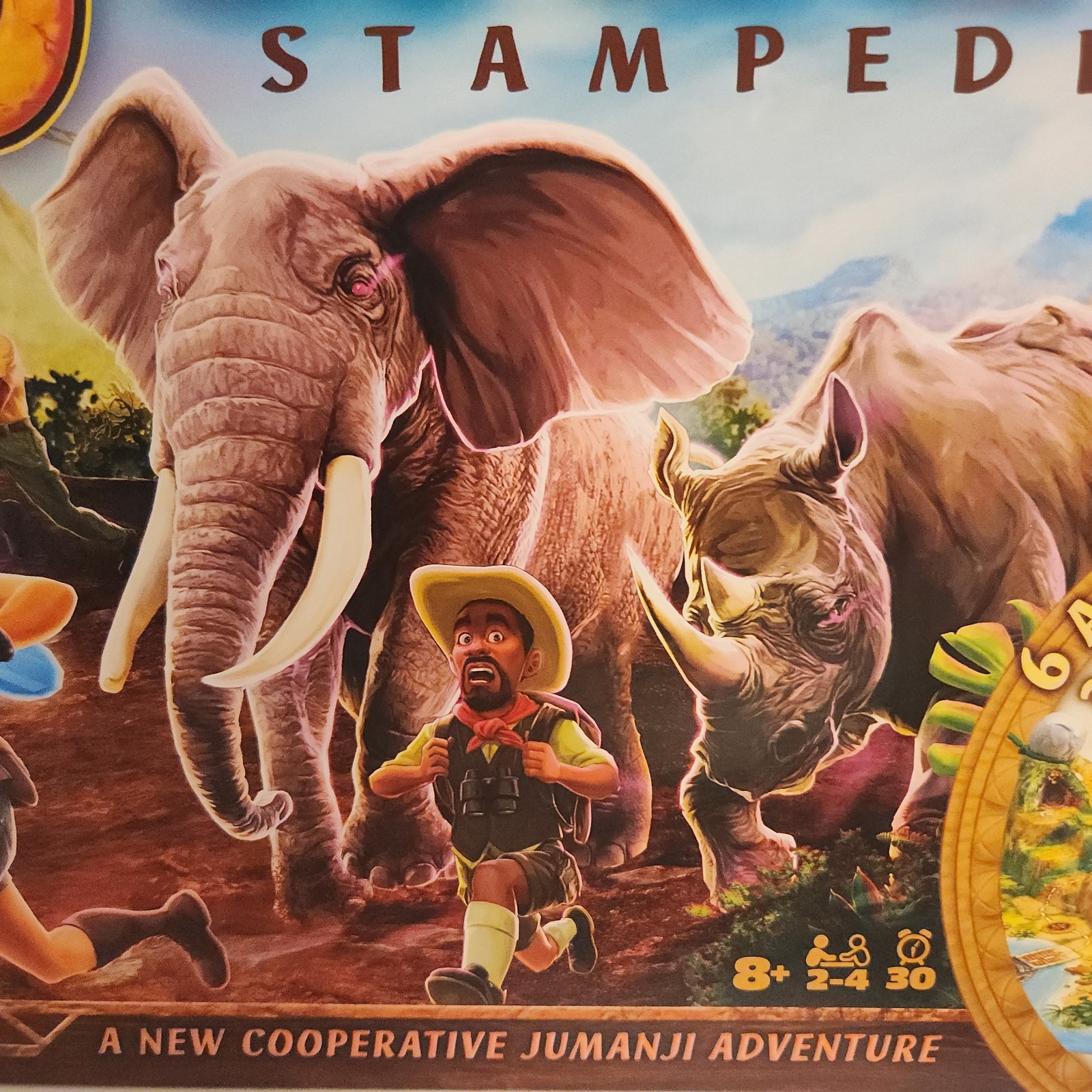Jumanji Stampede Cooperative Board Game, 3D Adventure Game, Family Game
