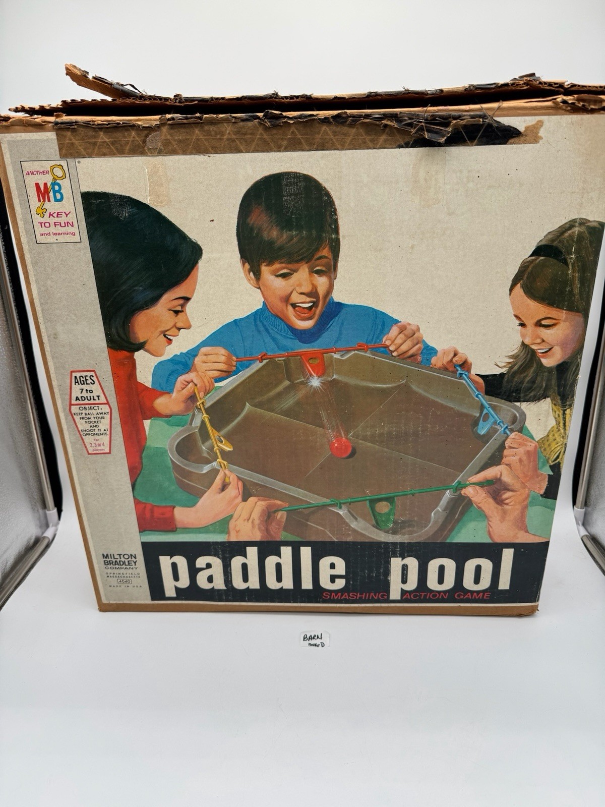 Paddle Pool 1970 Milton Bradley VINTAGE Board Action Ball Game Original Box
