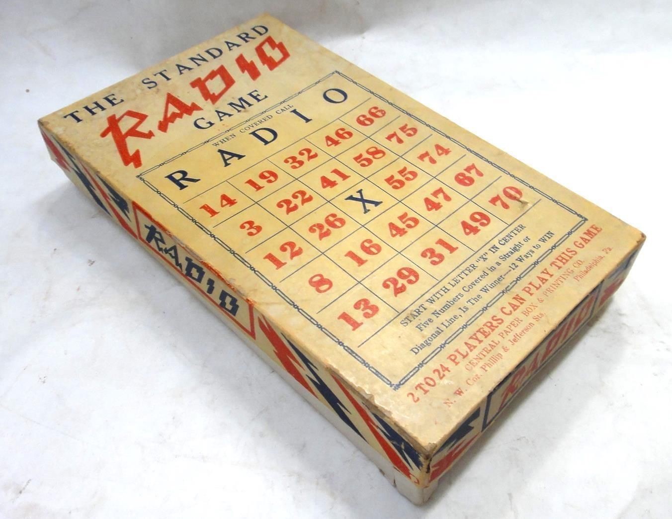 vintage antique old STANDARD RADIO GAME toy BINGO tube radio inspired w box RARE