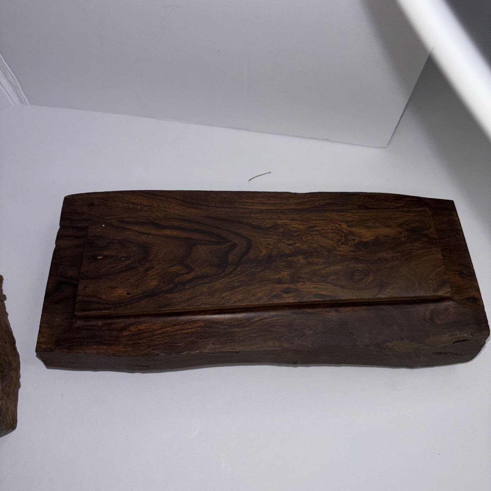 Vintage Hand Carved Wooden Domino Set Rustic Log Box Complete Game Set