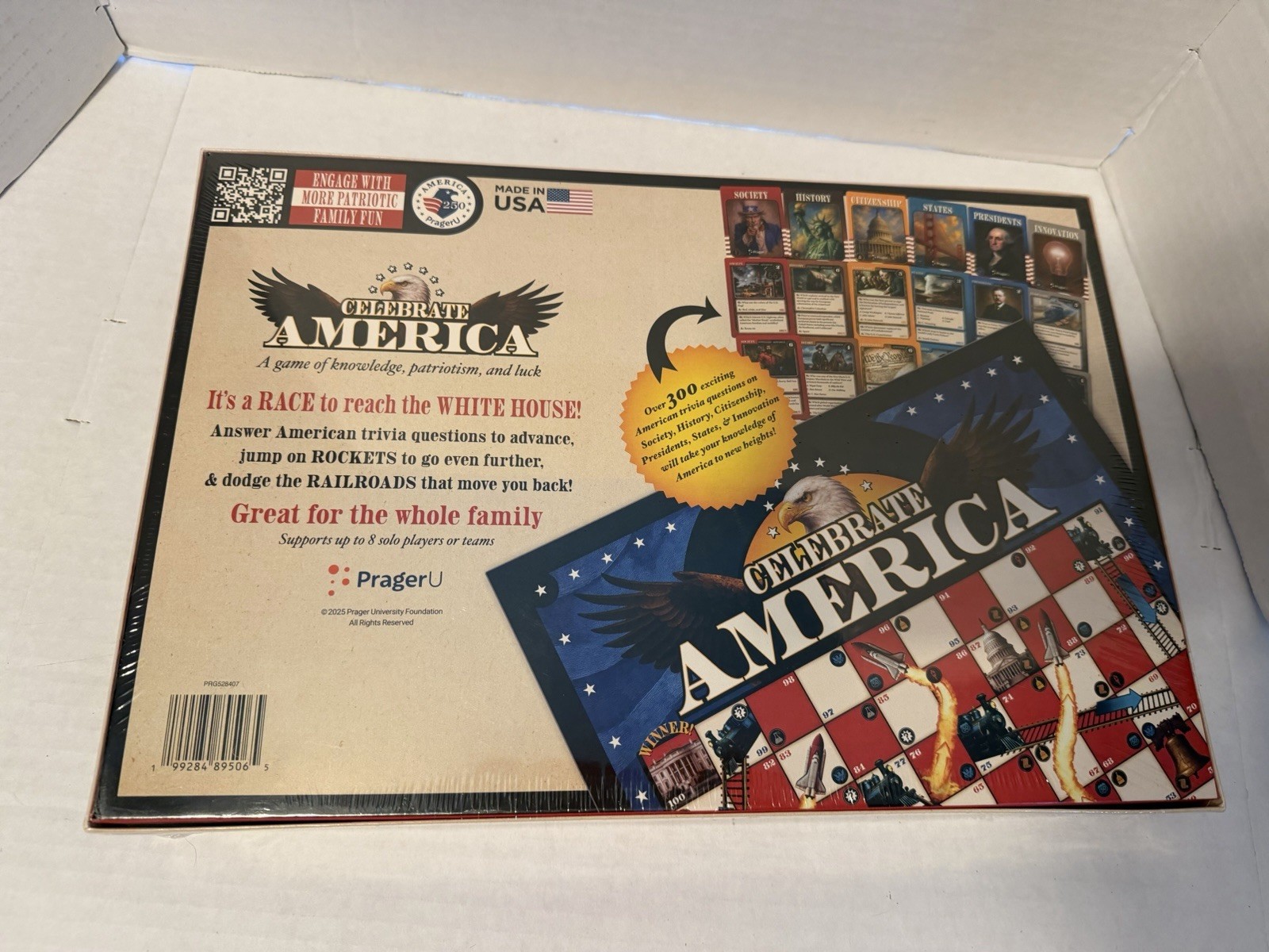 Celebrate America Race to the White House Board Game USA Chance Trivia Sealed