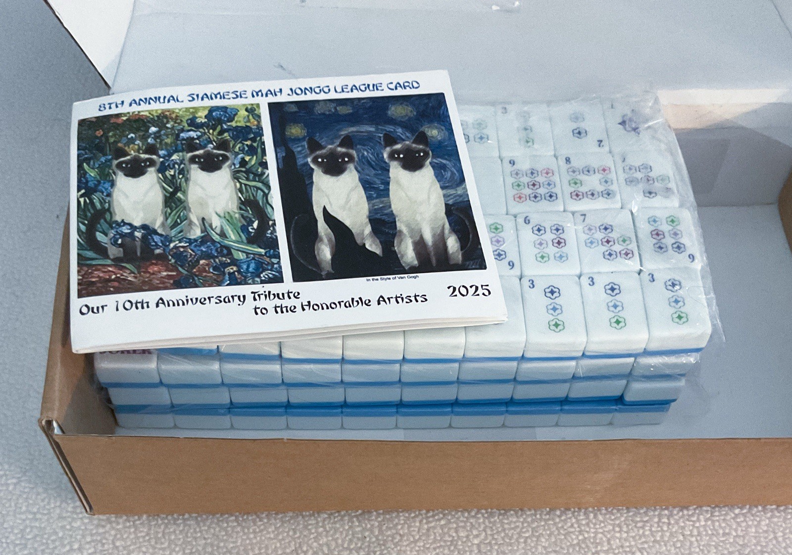Blue American Mah Jong Mahjong 1.2” Tile Set 159 Pcs Tiles Missing One Number 9