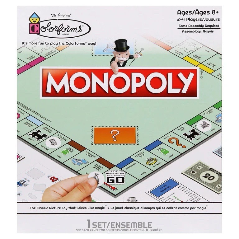 NEW Colorforms MONOPOLY Hasbro Board Game Limited Edition Travel Size