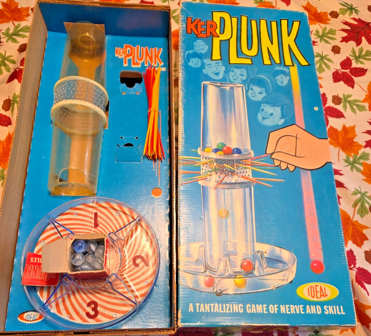 Vintage 1967 KerPlunk Game Ideal Complete in Box /Marbles Nice condition