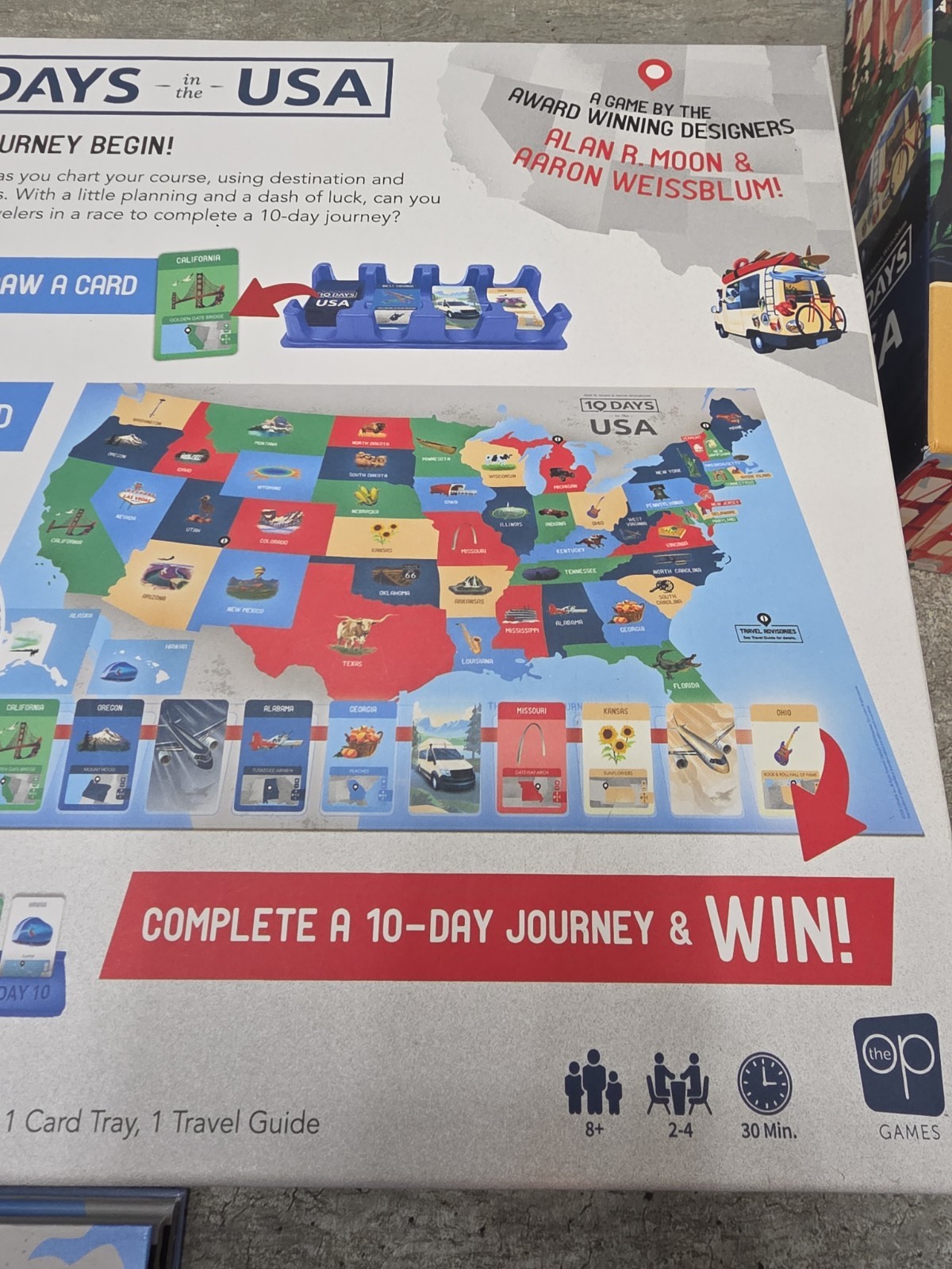 USAopoly 10 Days in The USA Family Road Trip Board Game Learn About US America