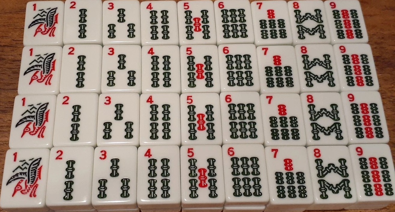 152 White Mahjong Tiles Traditional Western American Mah Jong Joker 1930g