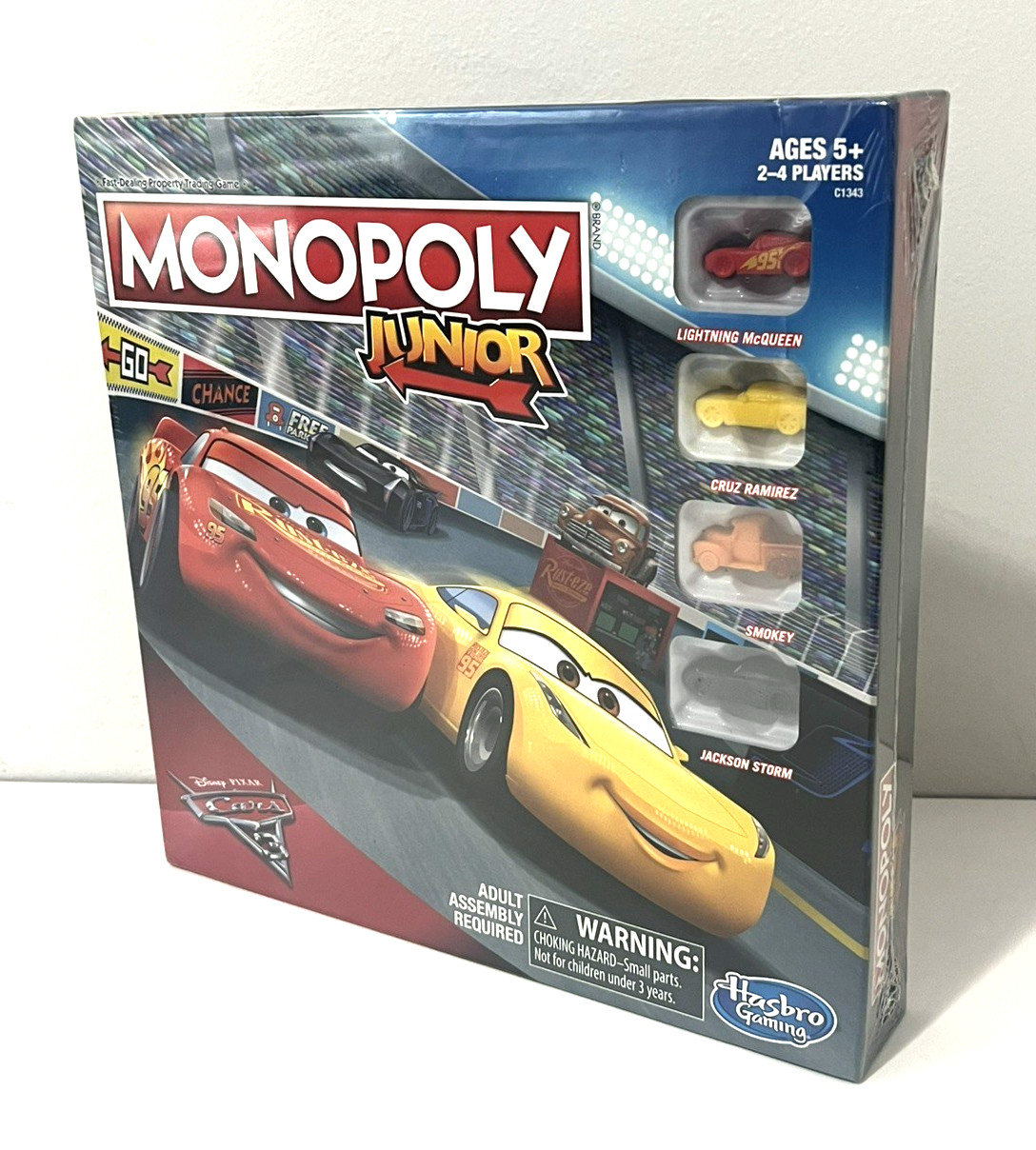 LOT OF 2 DISNEY PIXAR CARS 3 BOARD GAMES MONOPOLY JR &POP-O-MATIC TROUBLE HASBRO