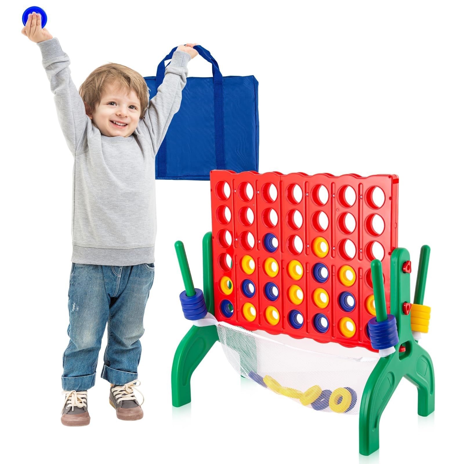 Giant 4 in a Row Game Set – Jumbo Connect Game for Kids & Adults, Indoor/Outdoor