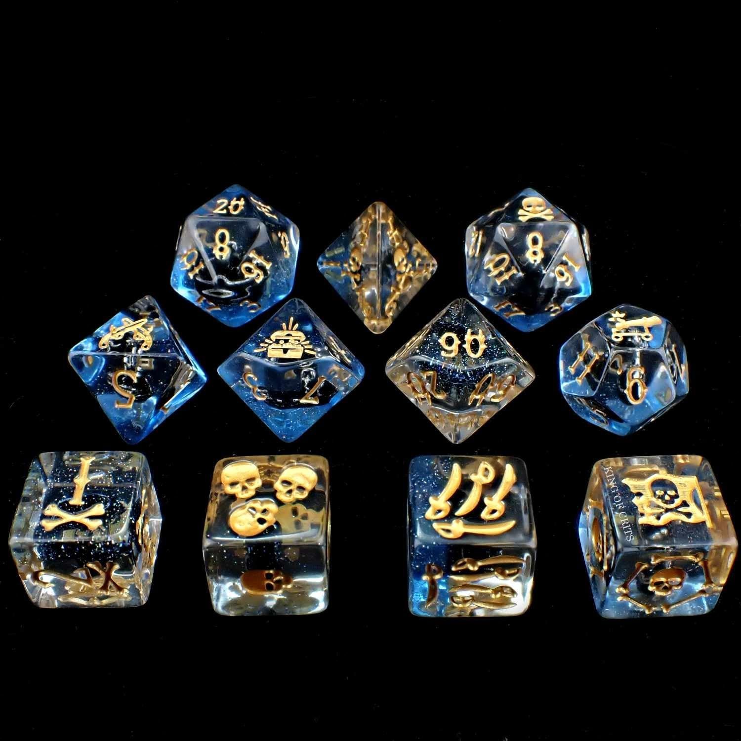Pirates Plunder 11 Dice Set | Swashbuckler Polyhedral Dice Set | Buccaneer, B…