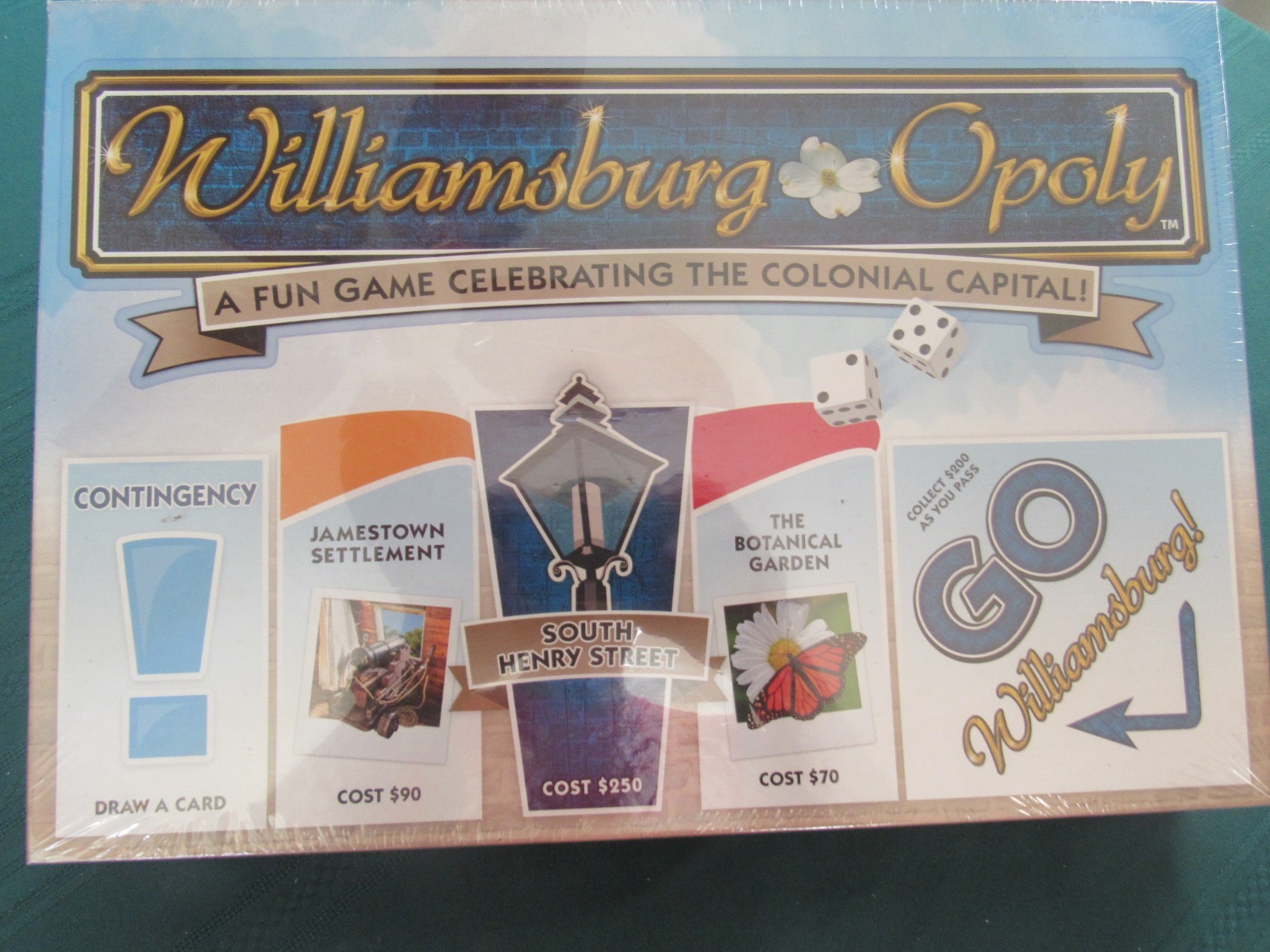Williamsburg Opoly Board Game from the Makers Late for The -Sky Virgina)