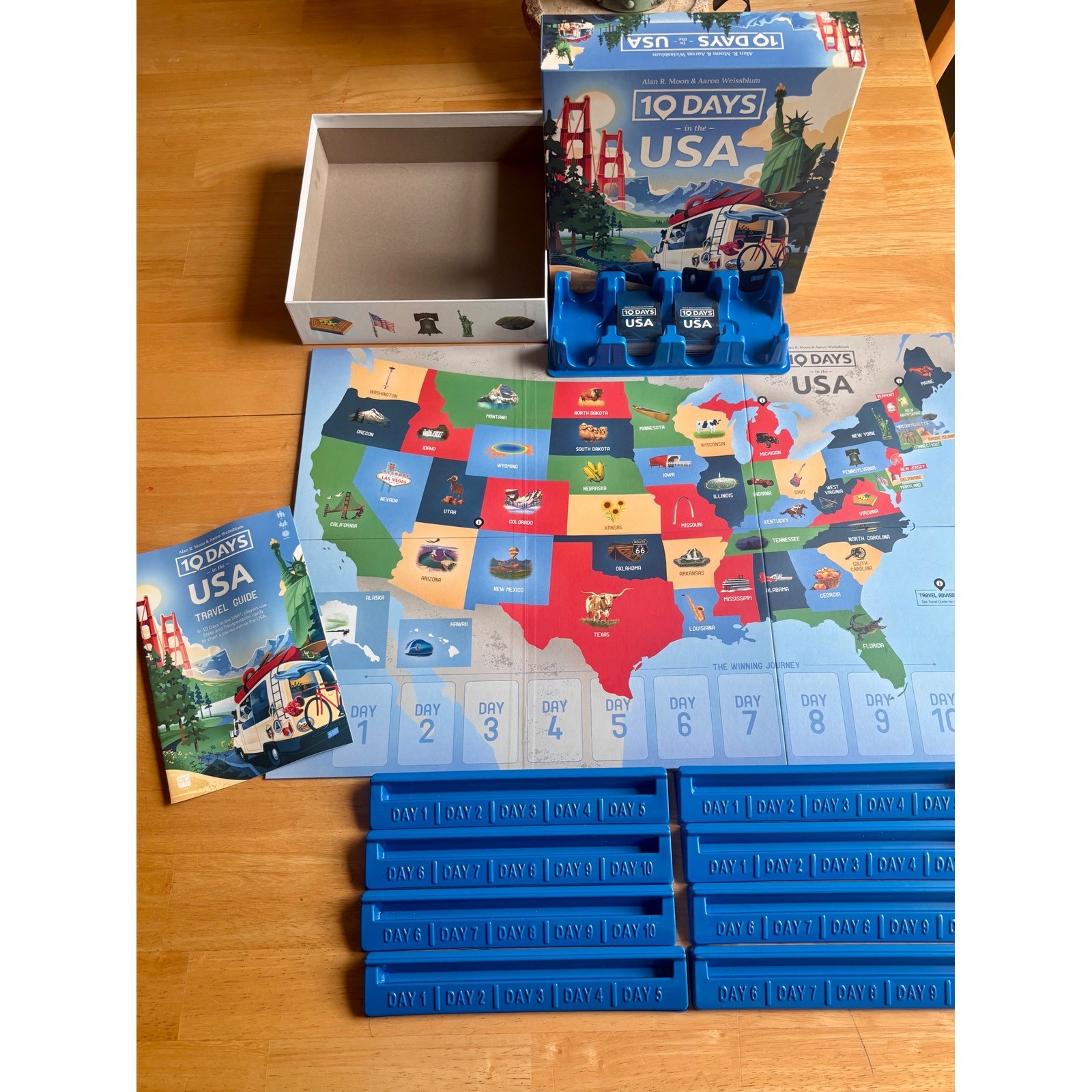 The Op 10 Days in the USA Board Game Unisex OS Blue Travel Strategy