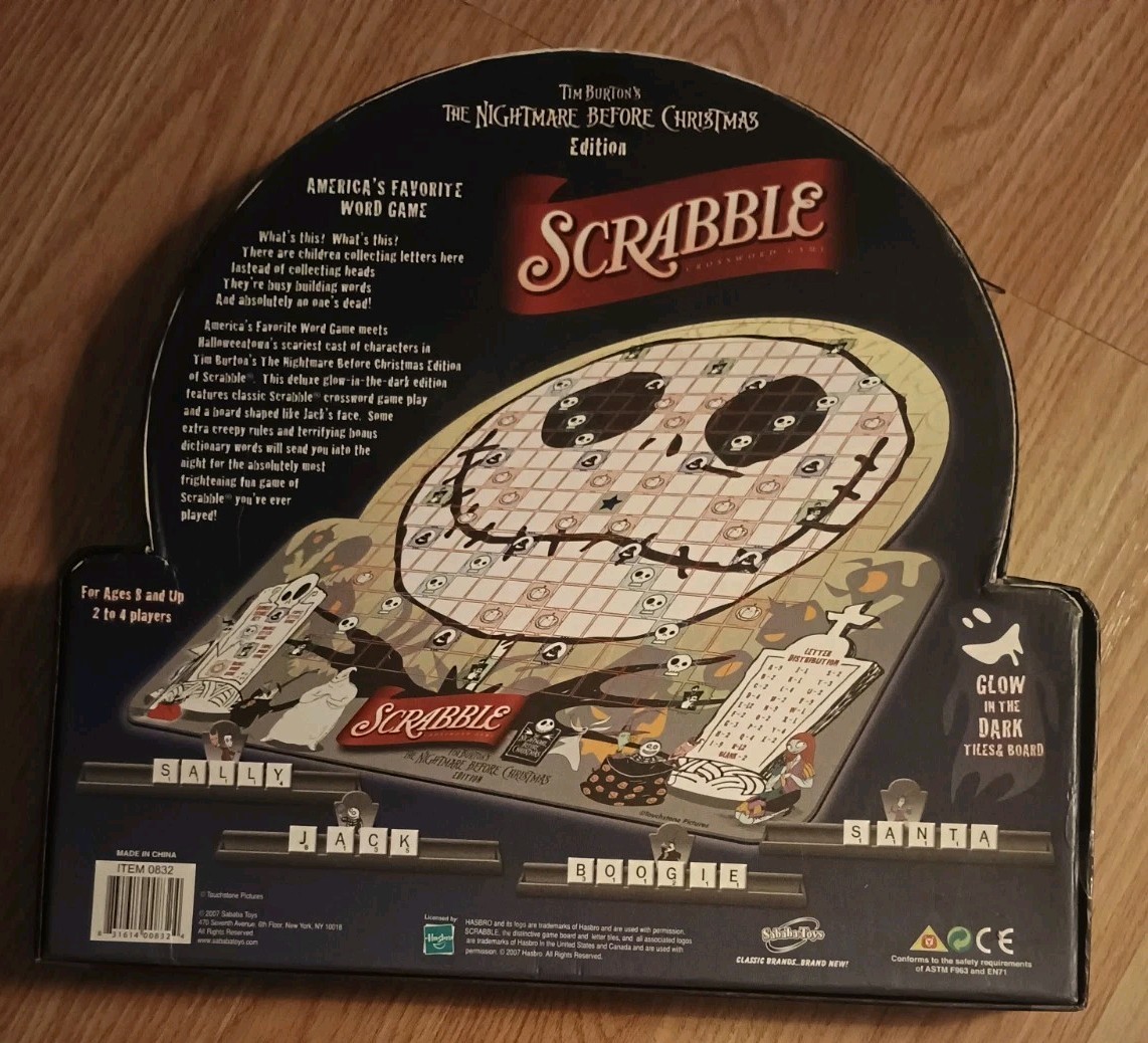 Hasbro Scrabble Tim Burton Nightmare Before Christmas Edition Missin Instruction