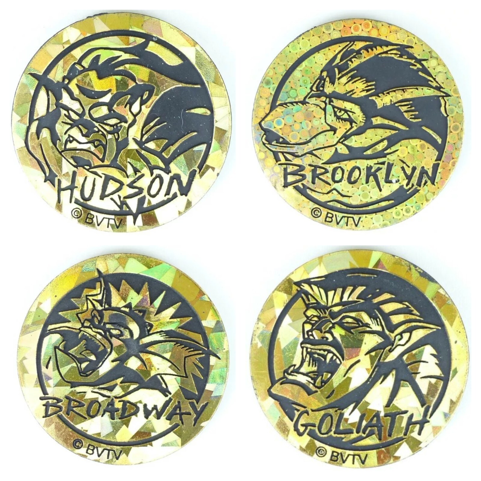 Lot of 4 Gargoyles Authentic POG Kini Slammers The World Pog Federation 1995 WPF