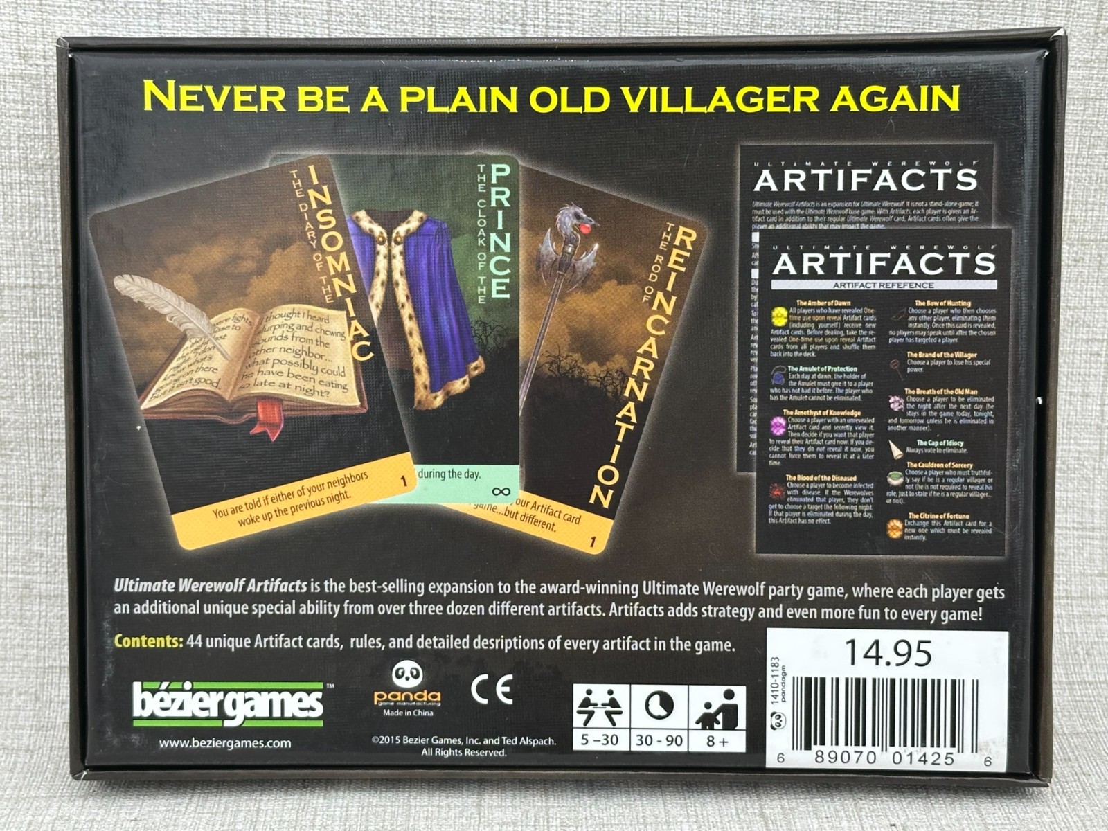 Ultimate Werewolf: Artifacts (2011) Expansion EUC bezier games