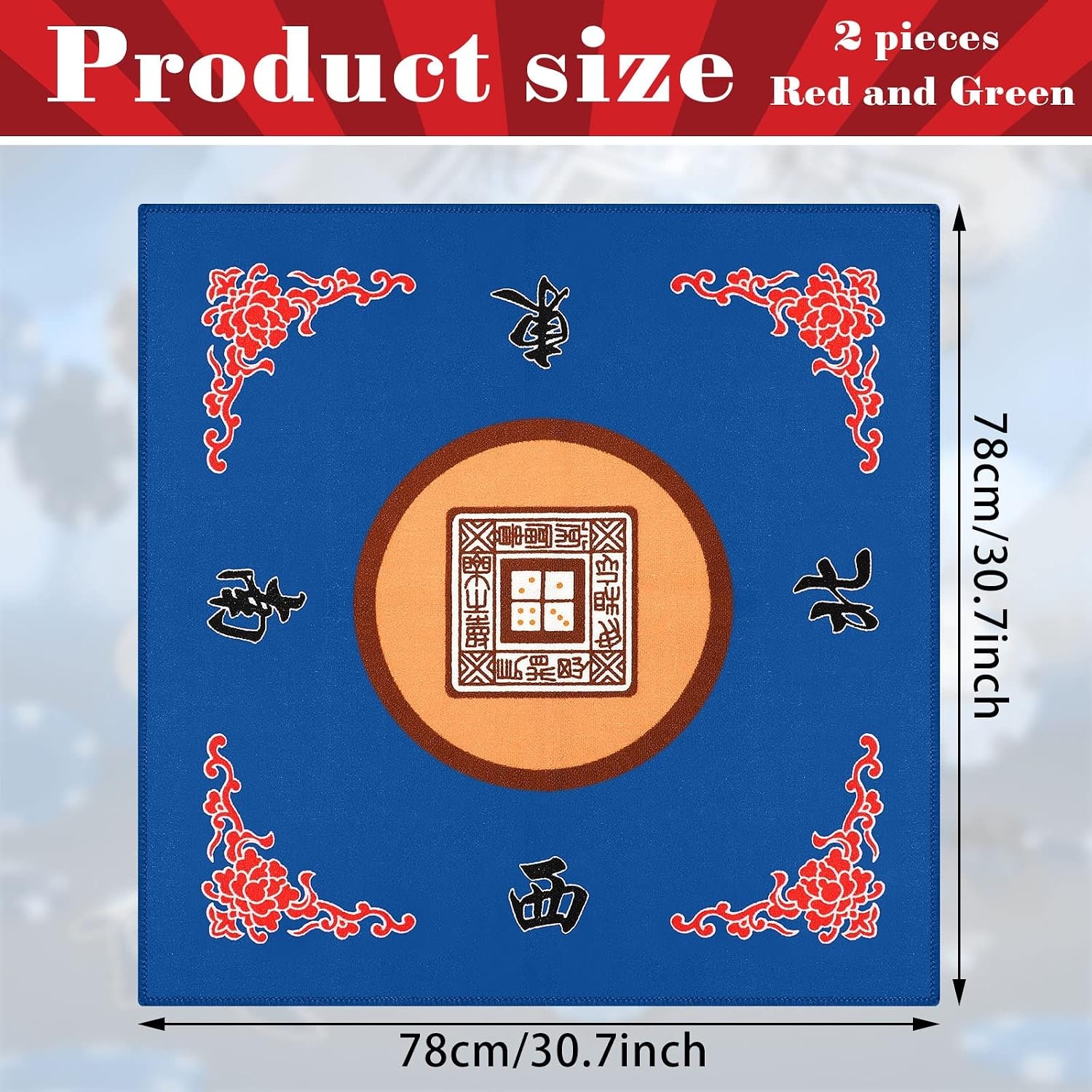 Mahjong Non Slip Noise Reduction Gaming Table Mat Cover for Mahjong Tiles Games