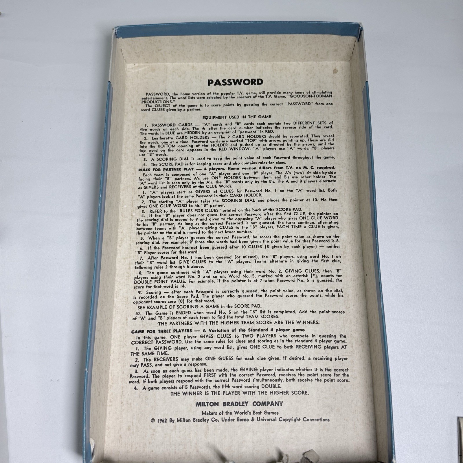 VINTAGE Password 12th Edition COMPLETE Milton Bradley 1970 Game #4260