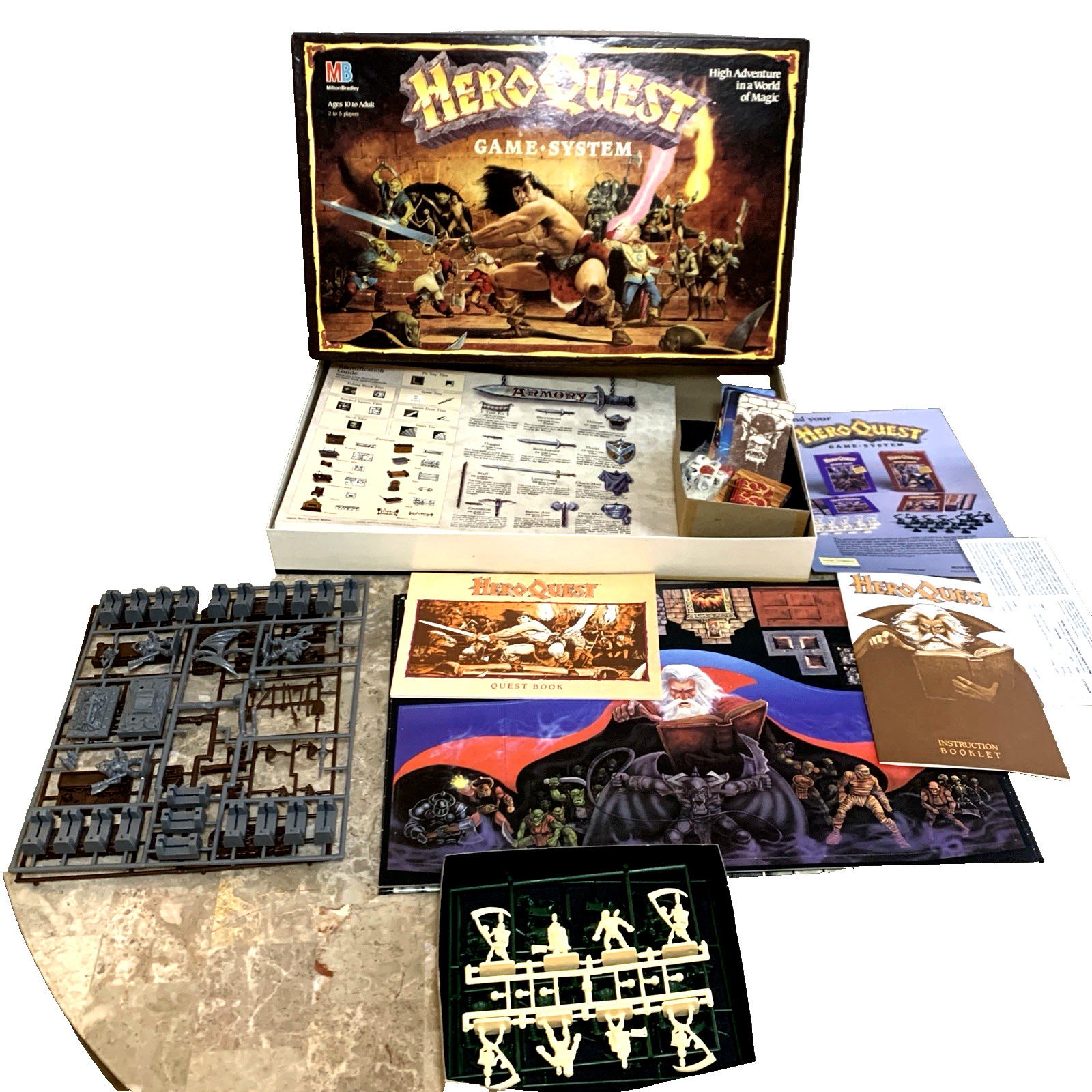 Unused Hero Quest Board Game 1990 Vintage Games Workshop HeroQuest Missing Items