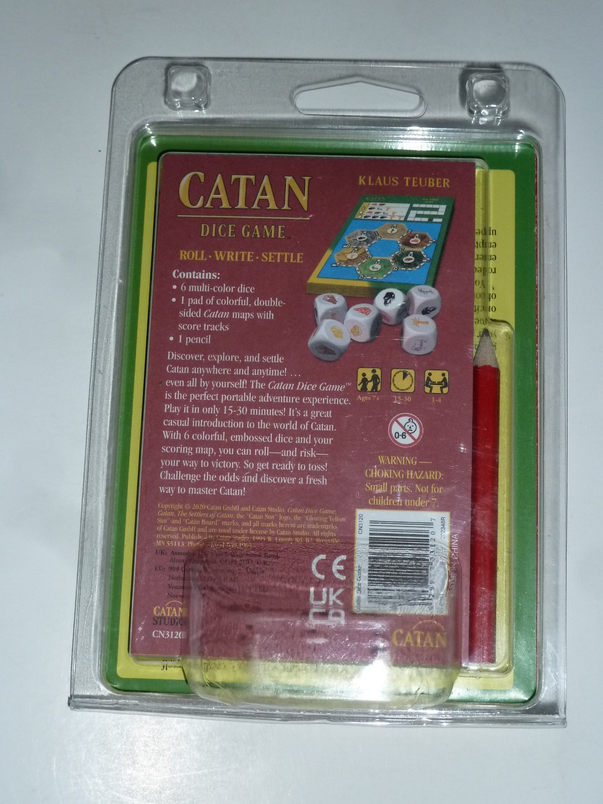 Catan Dice Game 6 Dice & score/map pad Klaus Teuber Settlers of Catan 2007!