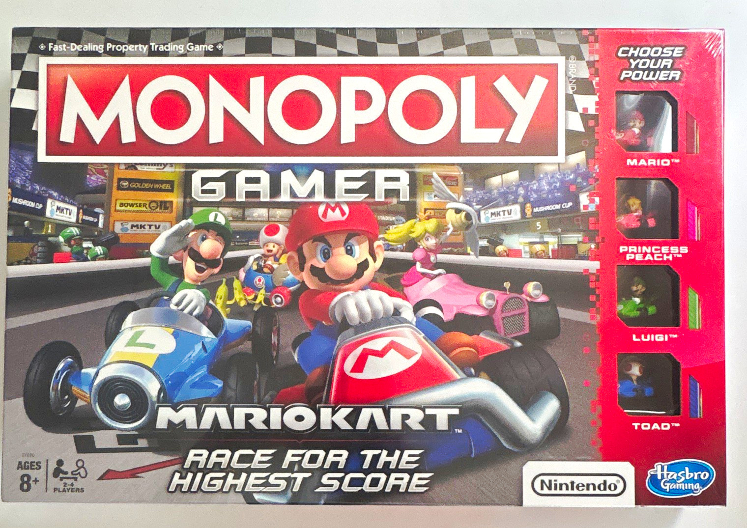 Hasbro Gaming Monopoly Gamer Mario Kart Board Game Choose Your Power 2+ 8+
