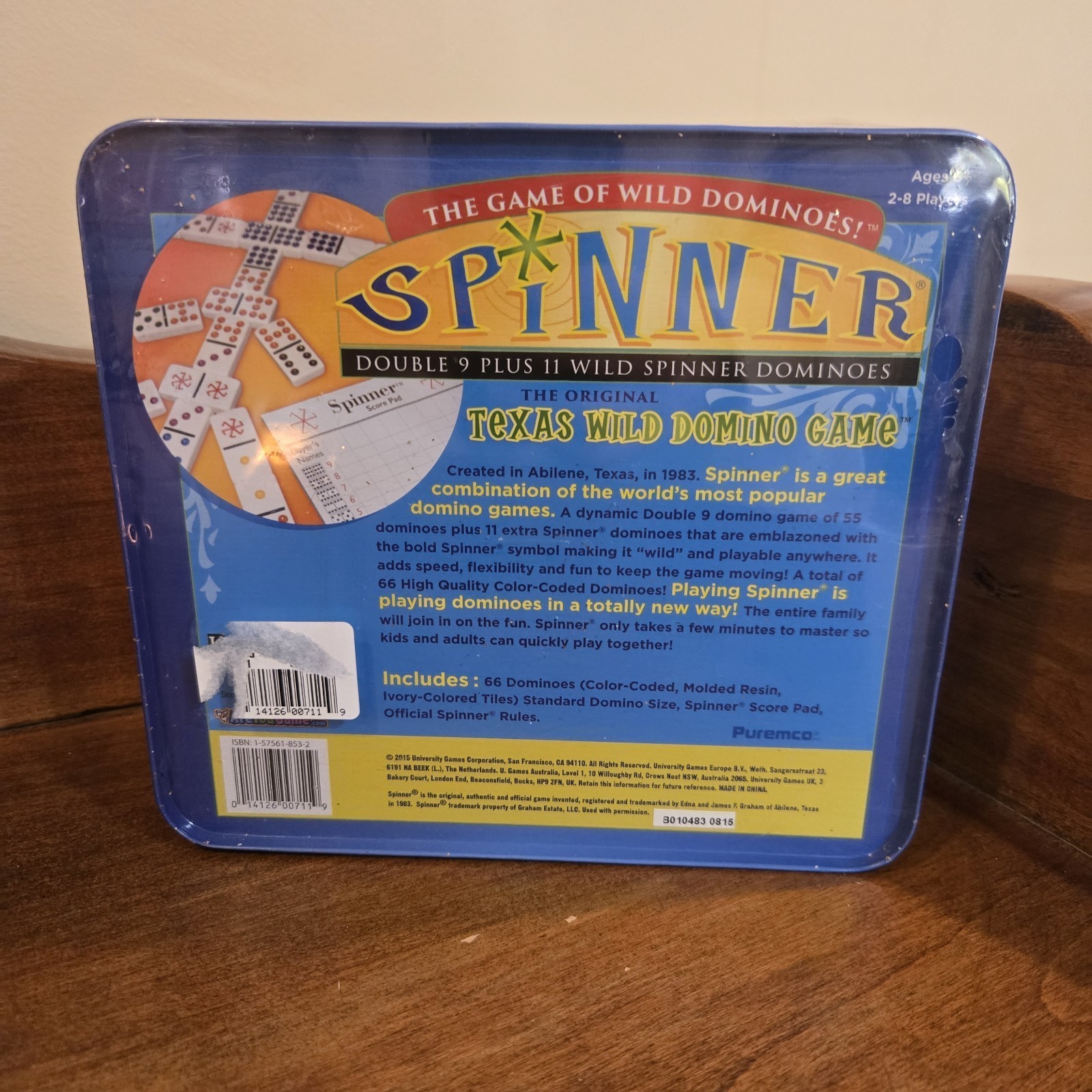 Spinner Game of Wild Dominoes On-the-go Travel Tin 2 to 8 Players New & Sealed