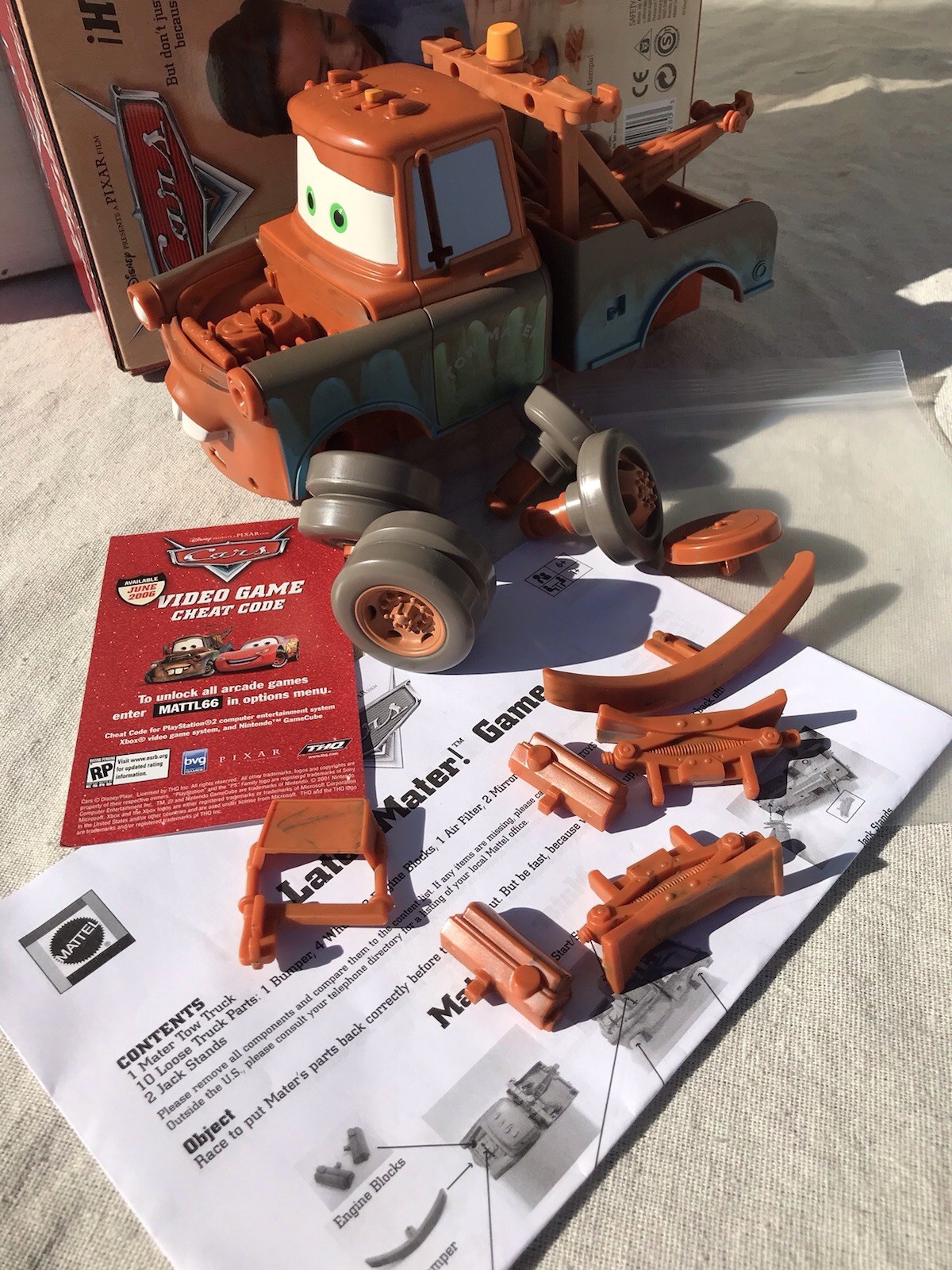 Vtg Y2K HTF Disney Pixar Cars Movie Later Mater Truck Game Mattel Kids Building